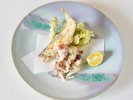 春の特別会席 若鮎とホタルイカ、山菜の天ぷら