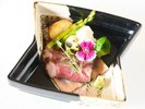 春の特別会席 「とやま和牛 酒粕育ち」炭火焼き 桜塩と共に