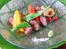 夏の特別会席 「とやま和牛 酒粕育ち」炭火焼き 夏野菜を添えて