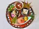 秋の基本会席 前菜盛り合わせ