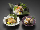 【事前予約料理】バイ貝食べ比べ三種(刺身・昆布〆・旨煮) ※5日前までのご予約