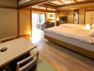 【露天風呂付客室】105夕月の間 ツインベッドルーム和洋室49u+箱庭