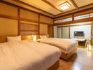 【露天風呂付客室】105夕月の間 ツインベッドルーム和洋室49u+箱庭