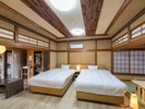 【露天風呂/赤外線サウナ付客室】106朝日の間 ツインベッドルーム 和洋室50u+箱庭