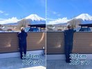 富士山方向の壁は低めに設計されており、外からは見られず、棟の中から富士山を眺める事ができます。
