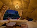 シングルベッド4台完備。最大4名様まで寛げる夜のドーム。