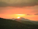 展望所から見える夕日