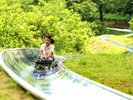 【湯沢高原アルプの里】サマーボブスレー706は丘陵をアルプの里まで一気に滑り降りる、爽快アトラクション