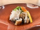 【温泉うなぎプラン】温泉うなぎの白焼き酢の物 女将手作りのかぼす醤油がよく合います