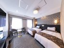 【デラックスツインルーム】広さ:21.7u ベッド数:2台 120p×195p