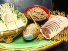 特選但馬鴨鍋コース(写真の内容のほかに、お造りや小鉢、デザート等ついております。)