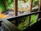 春の露天風呂からの景色。
