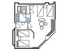 【デラックスコンフォート】間取図55.14u 全室角部屋