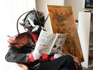 ホテル1階には最上地域の情報発信コーナーをご用意。新庄まつりも上映中。