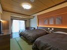 24年12月改装!【翠楓ツイン・モダン】160cm幅のベッドと140cmのベッドをご用意