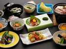 会席「かも川」冬のイメージ。(内容は変わる場合がございます。)