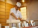 「しんわダイニング天・地・海」土かまどコーナー