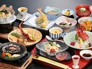 会席料理「日和海席」(イメージ)。姫鮑ステーキ付き