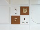 各エレベーターフロアには大阪ならではのモチーフが描かれています♪タイガース!