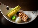 利休の肉料理一例。季節に応じて様々な料理で佐賀牛をお楽しみいただきます。