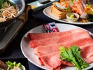 <雌橋会席 全9品>神石牛を<すき焼き><焼肉><しゃぶしゃぶ>の3種からお好みのスタイルで