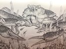 館内には、大迫力な壁画アートがあります。