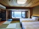 【2026年8月リニューアル】日昇館モダン和室42u/3名定員禁煙┃美しい海景を望む、寛ぎの時間