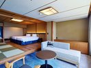 【2026年8月リニューアル】日昇館モダン和室65u/5名定員禁煙┃「うらしまブルー」が彩る、上質な空間