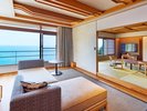 【2026年8月リニューアル】日昇館/和洋スイートルーム110u┃海を望む開放的なリビングで、心安らぐひと時