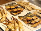 【朝食ブッフェレストラン】地物野菜や和食を中心としたブッフェ(バイキング)をご用意しております。