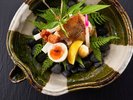 【GENJI香 特撰会席】焼き物一例。四季折々の食材が織りなす、贅を尽くした芸術