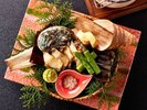 【GENJI香 特撰会席】蝦夷あわびの炭火焼き。新潟が誇る至宝、美食の芸術を堪能。
