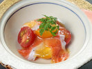#秋_単品 美澄マスの旨味とプチトマトの酸味が相性抜群。