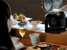 釜炊きご飯の朝食