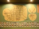 京都市内の観光名所が一目で分かる、ロビー壁面の大きなMAP