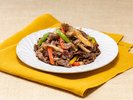 【朝食 | 秋・地域限定メニュー】牛肉と秋茸の西条酒粕ソテー