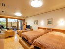 あやめ亭1階155号室 露天風呂+内風呂が付いた和ベッドのお部屋☆かけ流し温泉をお楽しみ下さい