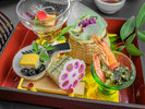 2026年1月2月お献立一例(前菜)さより小袖寿司・野沢菜信州味噌など