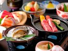 鳥取和牛と活鮑を味わう ※料理イメージ