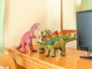 【3人部屋の恐竜ルーム・305】シングルベットが3つ並んだステゴサウルスとトリケラトプスのお部屋です