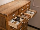 【「小畠郁生」展示コーナー・3階】小畠郁生先生の化石クロークです。引き出しに化石が入っています。