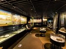 【1階博物館】生物のたどった歴史を地質年代ごとのパネルで化石とともに展示しています。