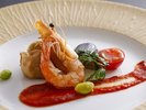 揚げ蓮根饅頭と海老〜トマトソース添え〜