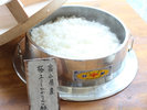 【朝食バイキング 米処富山のコシヒカリ】黒部の名水を使い、釜で炊きあげたピカピカの”銀シャリ”です