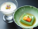 ◆箸付/抹茶豆富・新馬鈴薯摺り流し(2026年初夏お食事イメージ)