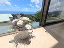 ツインルームから見える景色です。海に浮かぶ船に鳥のさえずり。癒やしの空間です。