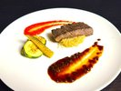 <<牛ハラミのロティ>>2025春のビアン(肉料理)県内産牛肉を使用したハラミのステーキをオリジナルソースで