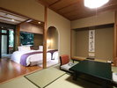 【本館】和室ベッド露天風呂付（50㎡）都鳥／茶室のような空間を思わせる純和風のお部屋