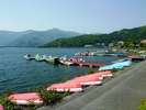 河口湖の湖畔