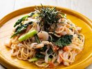 仙台朝市の旬魚・旬菜を使用したパスタ